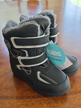Totes Kids Toddler Boys Tayton Waterproof Insulated Winter Boots BLACK Size 10T